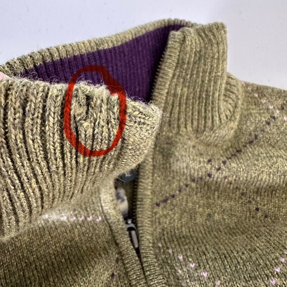 Vtg Bobby Jones Collection 1/4 Zip Merino Wool Sweater XL Green Argyle Golf - Picture 8 of 9